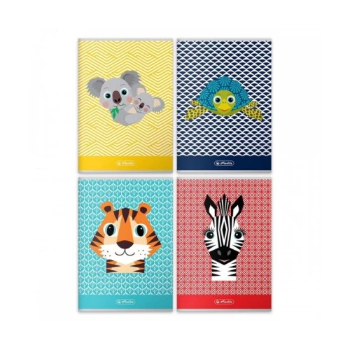 Zeszyt A5/32 kratka 70g bez marginesu posiada adresówkę okładka lakierowana  HERLITZ CUTE ANIMALS MIX wzorów i kolorów 1szt.