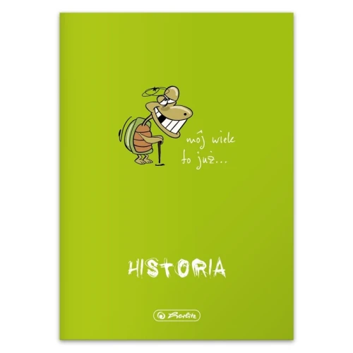 Zeszyt tematyczny A5/60 kratka 70g z marginesem posiada adresówke okładka PP HERLITZ ECO PP historia ze ściągami 1szt.