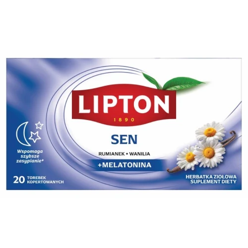 Herbata ziołowa kopertowana LIPTON FUNCTIONAL SEN rumianek z wanilią + melantonina z zawieszką 20szt.