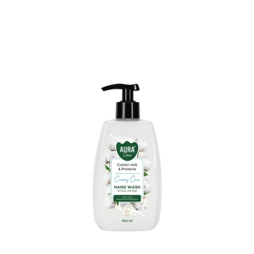 Mydło w płynie z pompką 500ml BISPOL AURA CARE COTTON MILK zapach mleczko bawełniane 1szt.