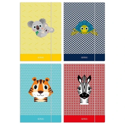 Teczka z gumką lakierowana A4 300g HERLITZ CUTE ANIMALS MIX wzorów 1szt.