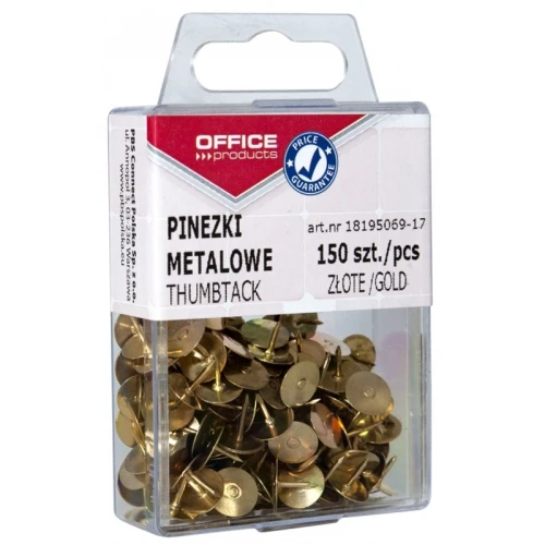 Pinezki metalizowane złote OFFICE PRODUCTS 150 szt.