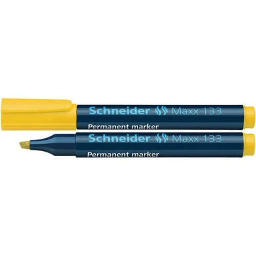 Marker permanentny SCHNEIDER Maxx 133, ścięty, 1-4 mm, żółty