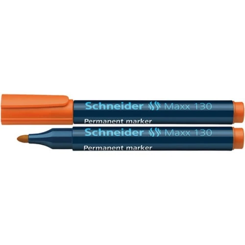 Marker permanentny SCHNEIDER Maxx 130, okrągły, 1-3 mm, pomarańczowy