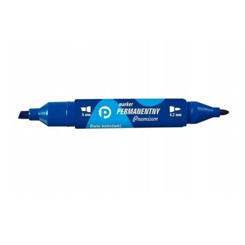 Marker permanentny dwustronny okrągły+ścięty 4,2mm/5,0mm TETIS niebieski 1szt.
