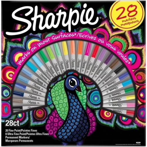 Marker pernamentny okrągły 1,0mm SHARPIE FINE/ULTRA PEACOCK mix kolorów 28szt. /2058158/