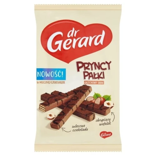Ciastka wafelki PRYNCYPAŁKI DR GERARD orzechowe w czekoladzie 214g /399908/