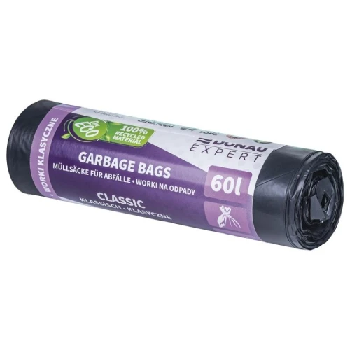 Worki na śmieci 60L LDPE 24µm DONAU EXPERT czarne 10szt.