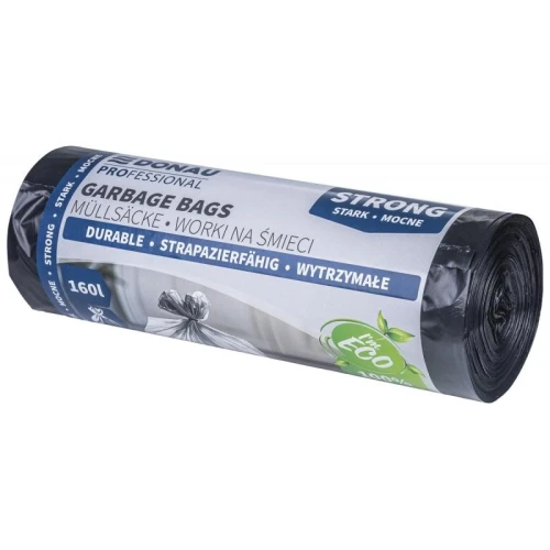 Worki na śmieci 160L LDPE 35µm DONAU PROFESSIONAL czarne 10szt.
