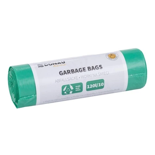 Worki na śmieci 120L LDPE 31µm DONAU HOME do segregacji szkło zielone 10szt.