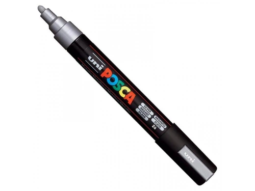 Marker z farbą plakatową okrągły 1,8-2,5mm UNI POSCA PC-5M srebrny NR 26 1szt. /UNPC5M/DSR/ /138447/