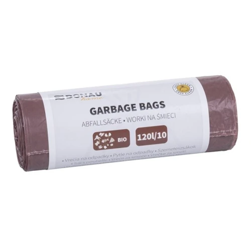 Worki na śmieci 120L LDPE 31µm DONAU HOME do segregacji BIO brązowe 10szt.