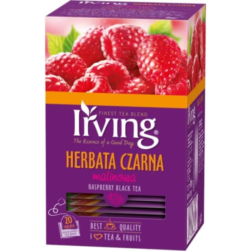 Herbata czarna kopertowana IRVING malinowa 20 kopertek /970565/