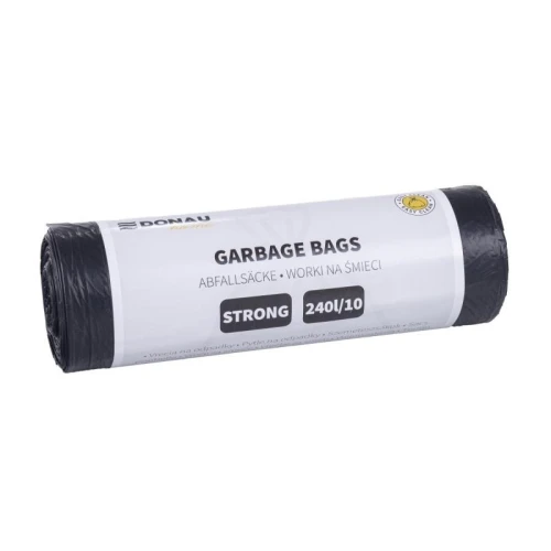 Worki na śmieci 240L LDPE 30µm DONAU HOME mocne czarne 10szt.
