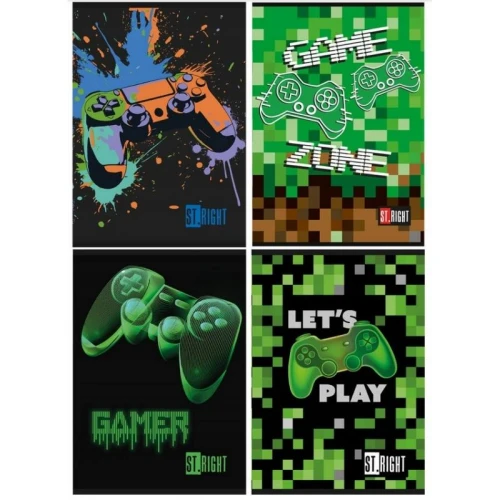 Zeszyt A5/32 trzylinia kolorowa 70g posiada adresówkę okładka laminowana ST.RIGHT GAME ZONE 1szt.