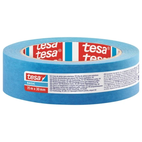 Taśma malarska maskująca  papierowa 30mm x 35m TESA BASIC niebieska 1szt.