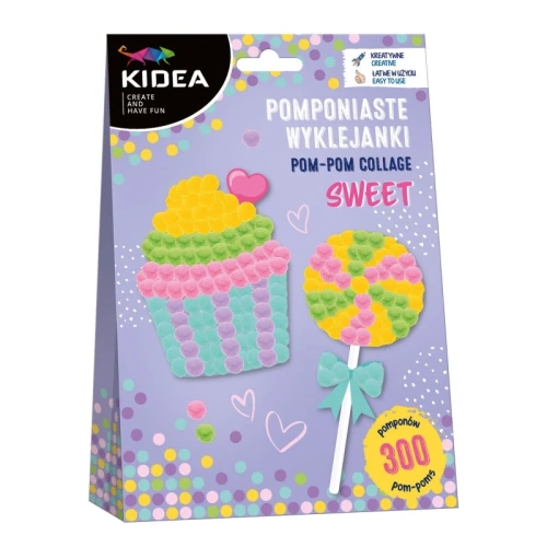 Zestaw kreatywny wyklejanki pomponiaste KIDEA SWEET