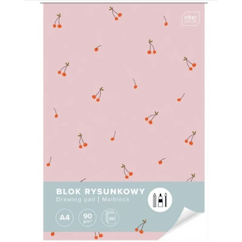 Blok rysunkowy biały A4/90g 50 kartek INTERDRUK CUTE GIRL 1szt.