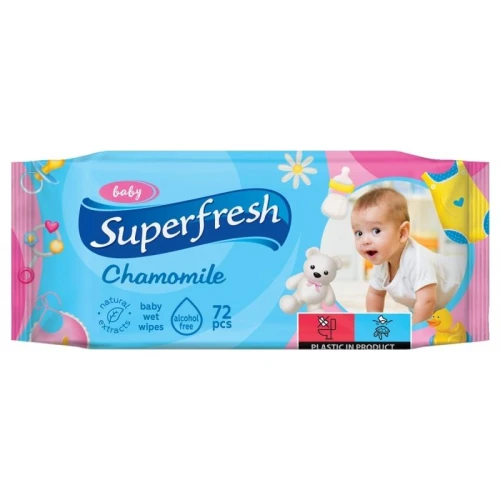 Chusteczki kosmetyczne nawilżane SUPERFRESH dla dzieci 72szt.