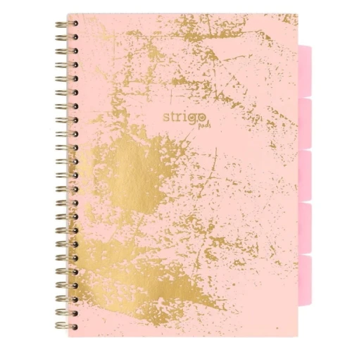 Kołozeszyt A4/100 kratka 80g STRIGO PADS PROJECT BOOK marmur różowy 1szt.