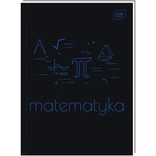 Brulion tematyczny A5/80 kratka 70g z marginesem INTERDRUK matematyka czarny 1szt.