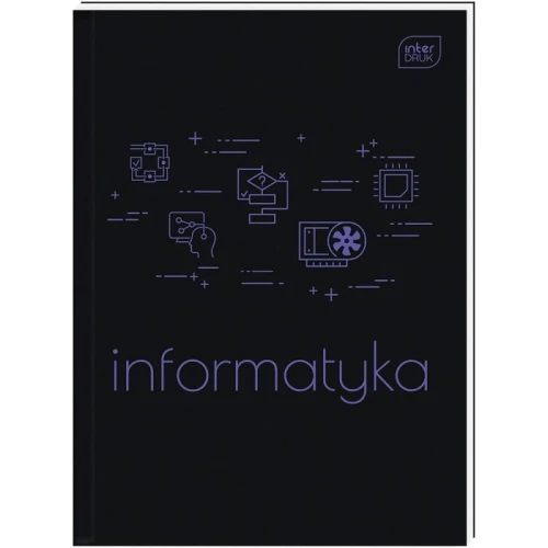 Brulion tematyczny A5/80 kratka 70g z marginesem INTERDRUK informatyka czarny 1szt.