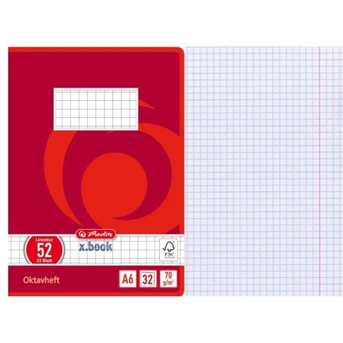 Notesik do słówek Herlitz x.book A6 w kratkę 32 kartkowy 70g 1szt.