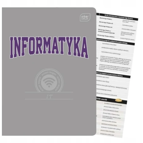 Zeszyt tematyczny A5/60 kratka brak adrresówki informatyka okładka hybrydowa INTERDRUK
