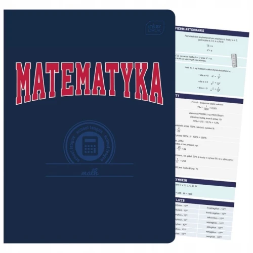 Zeszyt tematyczny A5/60 kratka brak adresówki matematyka okładka hybrydowa INTERDRUK