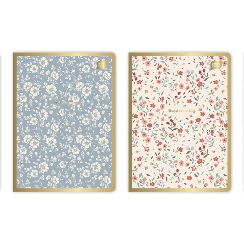 Zeszyt A5/60 KRATKA 70g brak adresówki okładka SATIN METALLIC INTERDRUK METALLIC FLORAL mix wzorów 1szt.