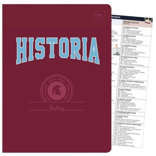 Zeszyt tematyczny A5/60 kratka brak adresówki historia okładka hybrydowa INTERDRUK