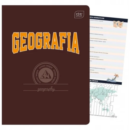 Zeszyt tematyczny A5/60 kratka brak adresówki geografia okładka hybrydowa INTERDRUK