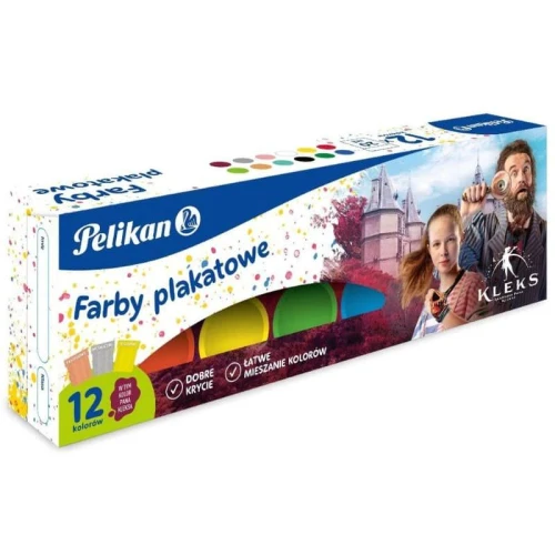 Farby plakatowe Pelikan Kleksa 20ml x 12 kolorów
