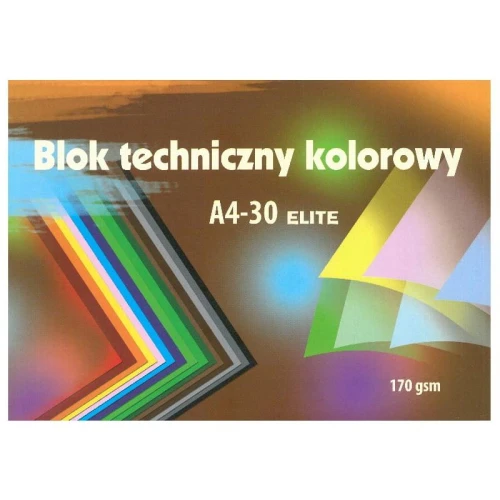 Blok techniczny Kreska Elite kolorowy A4 30 kartek
