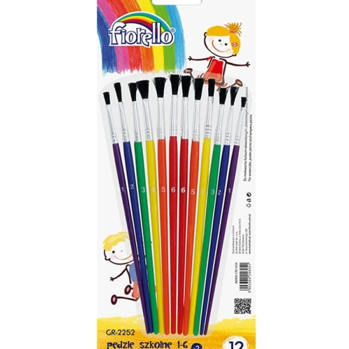 Pędzle szkolne Grand 2252 12szt. /170-1416/