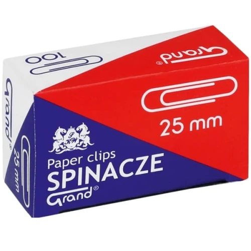 Spinacze biurowe 25mm okrągłe GRAND srebrne 100szt. /110-1658/