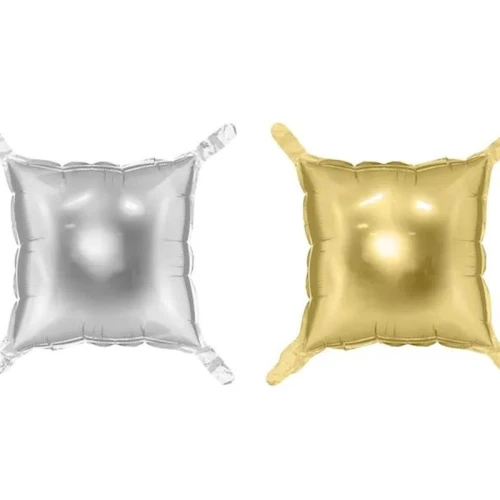 Kurtyna balonowa 35x35cm PARTYDECO dwustronna kwadratowa złoto srebrna 4szt.