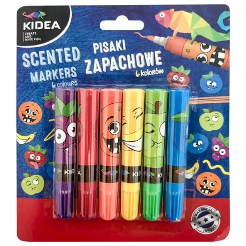 Pisaki 6 kolorów zapachowe DERFORM KIDEA 6szt. /PZ6KA/