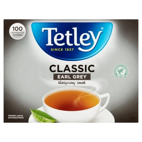 Herbata czarna ekspresowa TETLEY EARL GREY bez zawieszki 100szt.