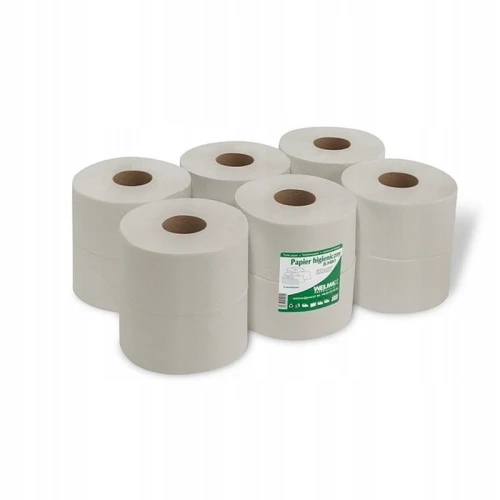 Papier toaletowy jumbo makulatura 1-warstwowy szary ok 130 m, średnica 19cm  (420g) 12szt.