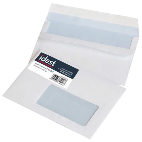 Koperta biała C6 114x162mm SK OKP 45x90mm 100szt. IDEST