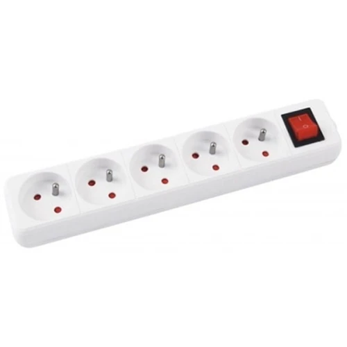 Przedłużacz OFFICE PRODUCTS 5 gniazd 5m z uziemieniem i wyłącznikiem biały /13115541-14/