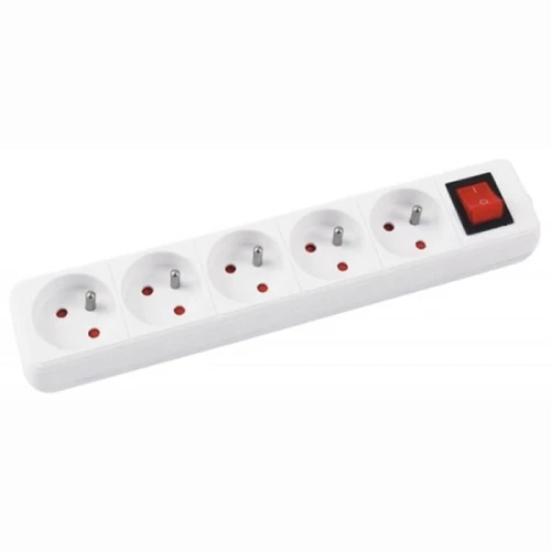 Przedłużacz OFFICE PRODUCTS 5 gniazd 1,5m z uziemieniem i wyłącznikiem biały /13115141-14/