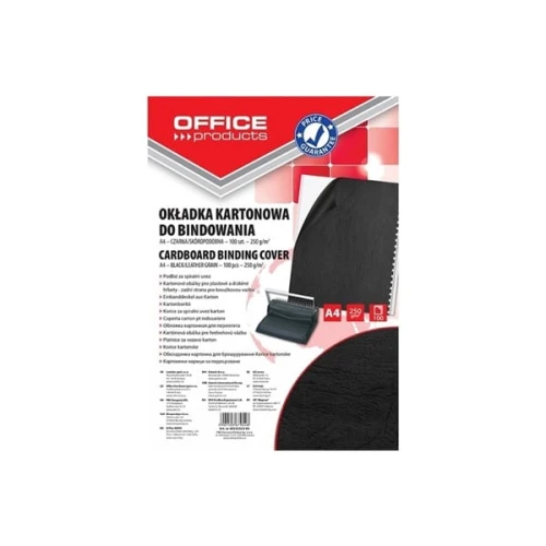 Okładka do bindowania A4 skóropodobna OFFICE PRODUCTS czarna 100szt. /20232525-05 /