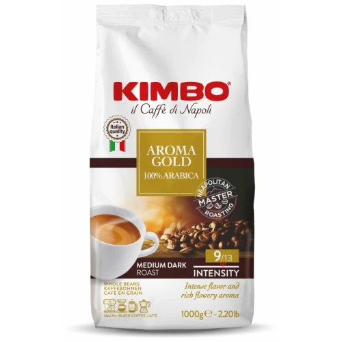 Kawa ziarnista 1,0kg KIMBO AROMA GOLD ARABICA