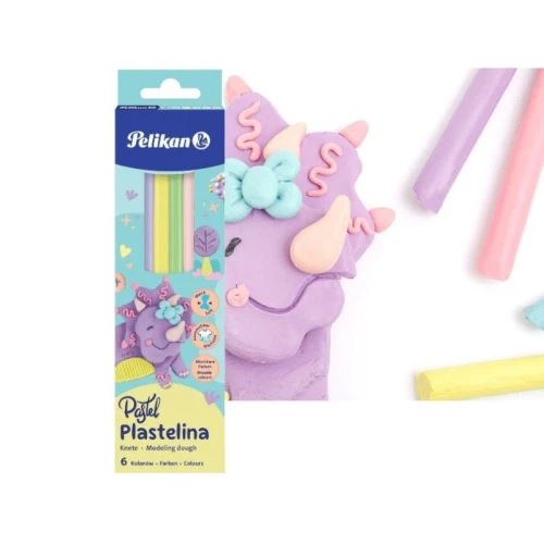 Plastelina Pelikan pastelowa 100g 6 kolorów