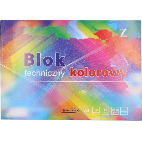 Blok techniczny Kreska A4 Vincent kolorowy 210g