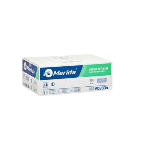 Ręcznik ZZ biały makulatura 2-warstwowy 2x18g 3200szt. 20op. x 160 listków 23x21cm MERIDA OPTIMUM gofrowany