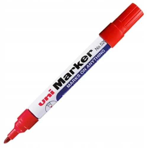 Marker permanentny okrągły 1,0-3,0mm UNI NO520F aluminiowa obudowa czerwony 1szt.