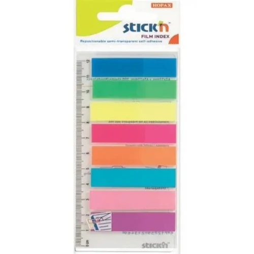 Zakładki indeksujące 25x45 mm PP STICK'N czerwone 50szt. z podajnikiem